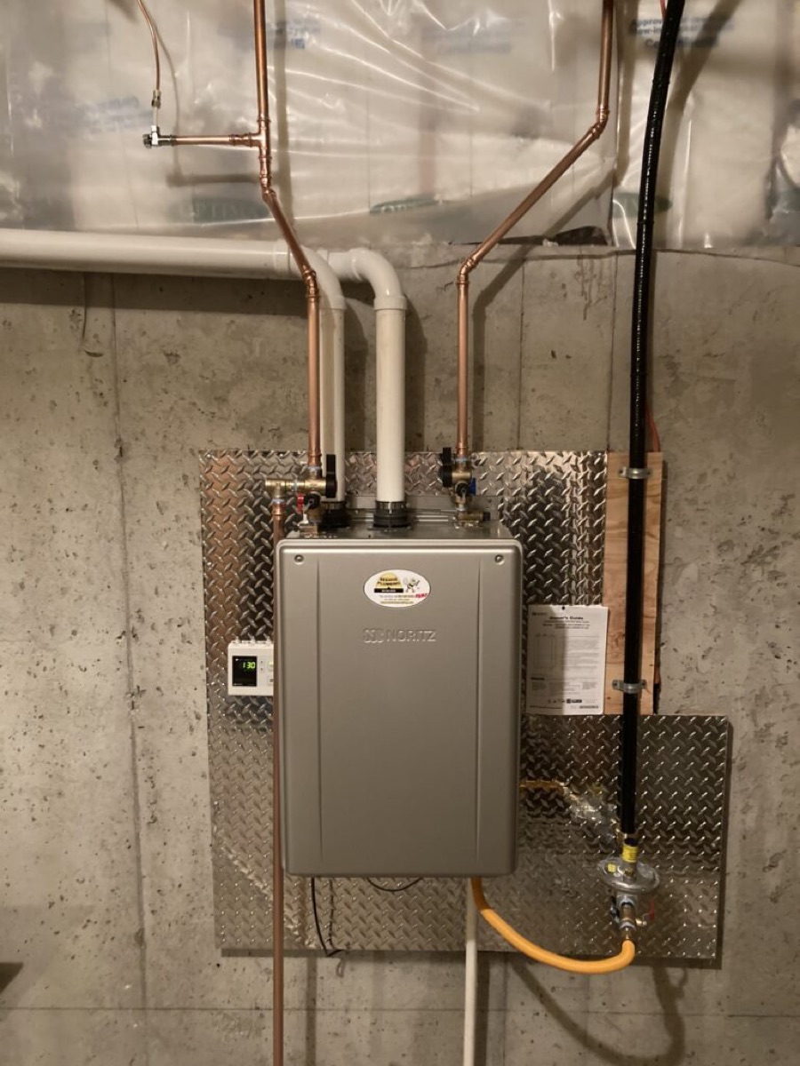 Tankless water heater installation