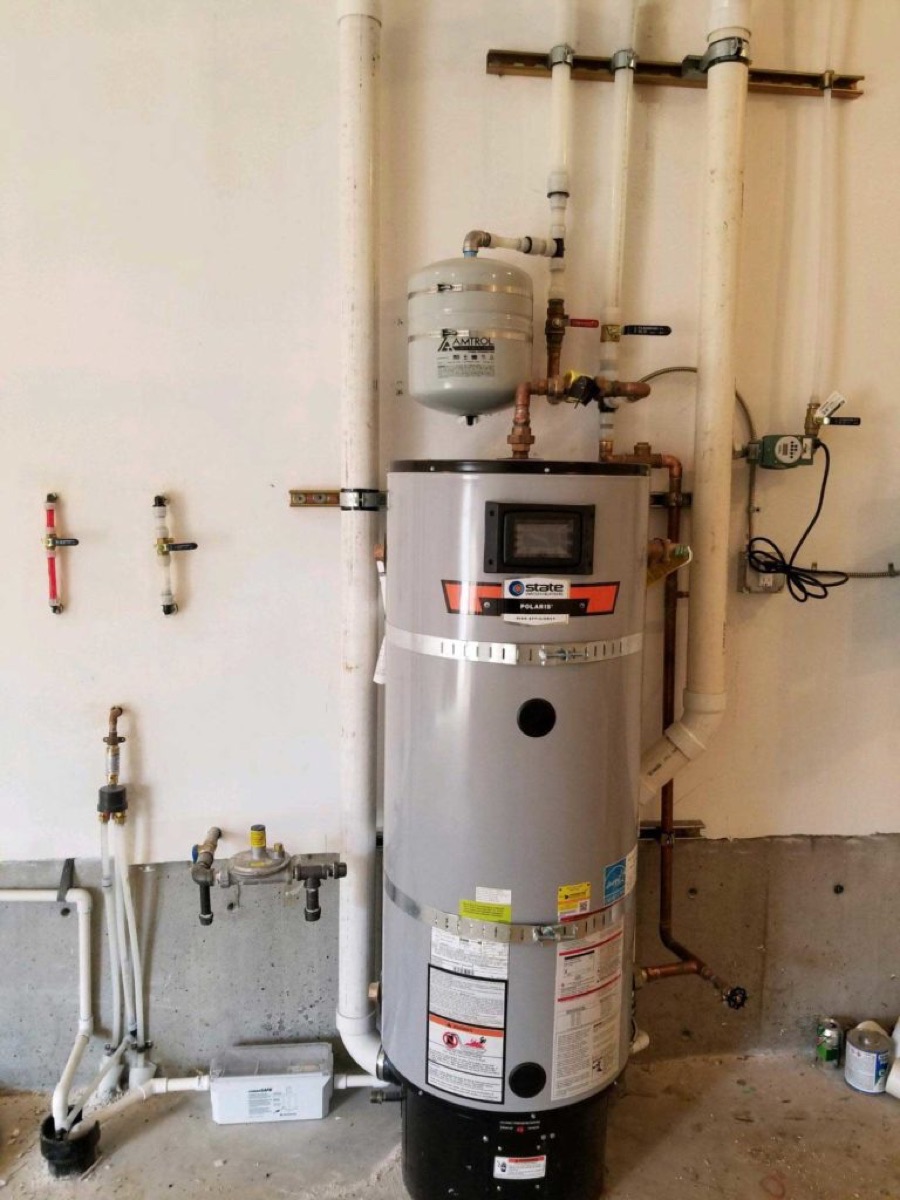 Commercial water heater installation by D&F Plumbing (company project photo)