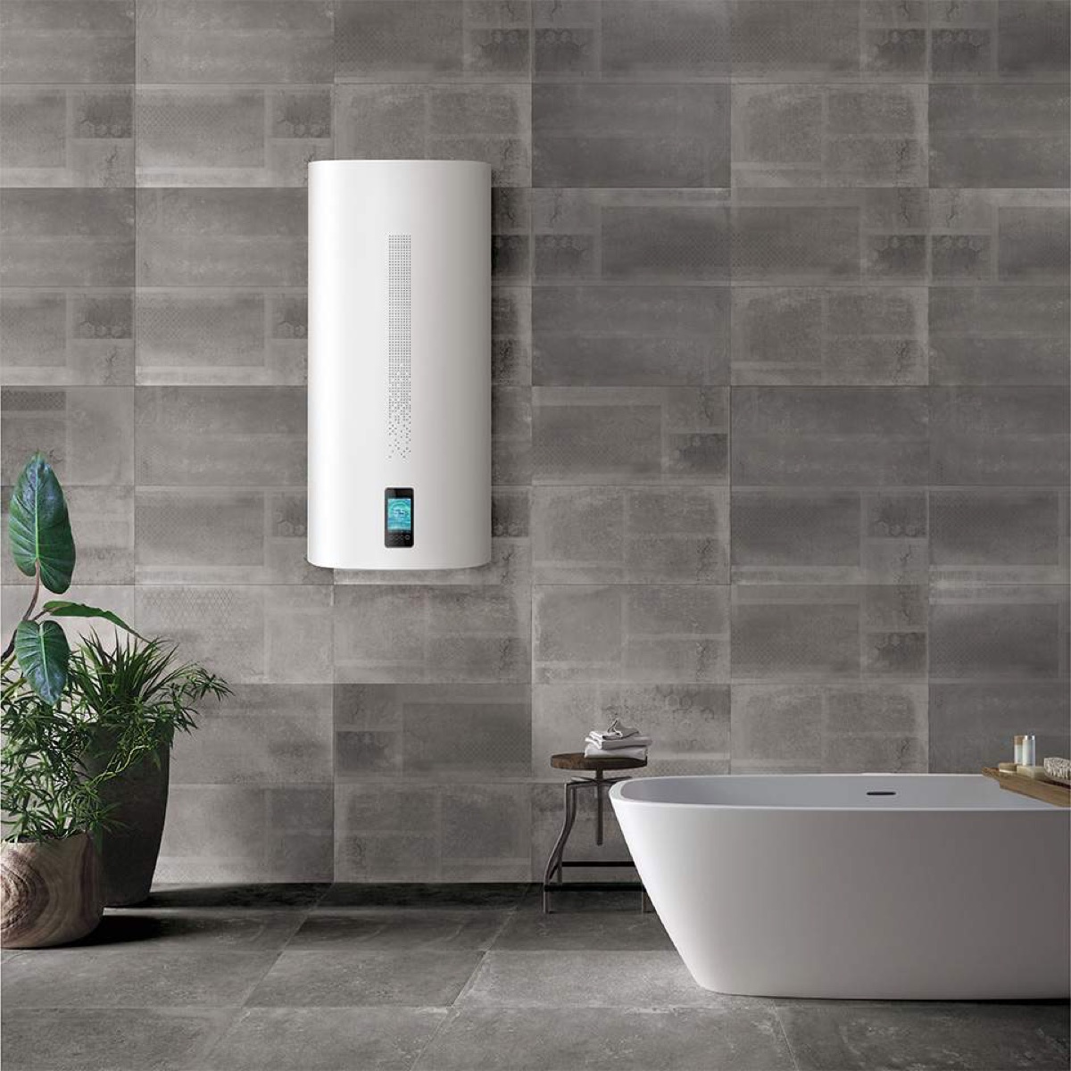 Modern water heater (likely stock image)