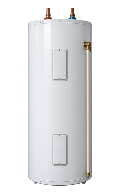 Conventional electric storage water heater illustration