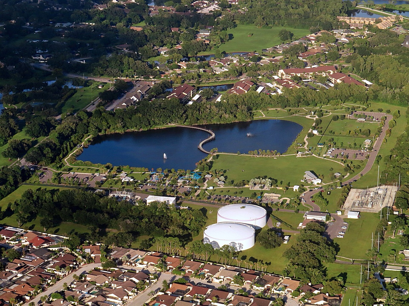 Carrollwood Village Park with Carrollwood Pond in the background
