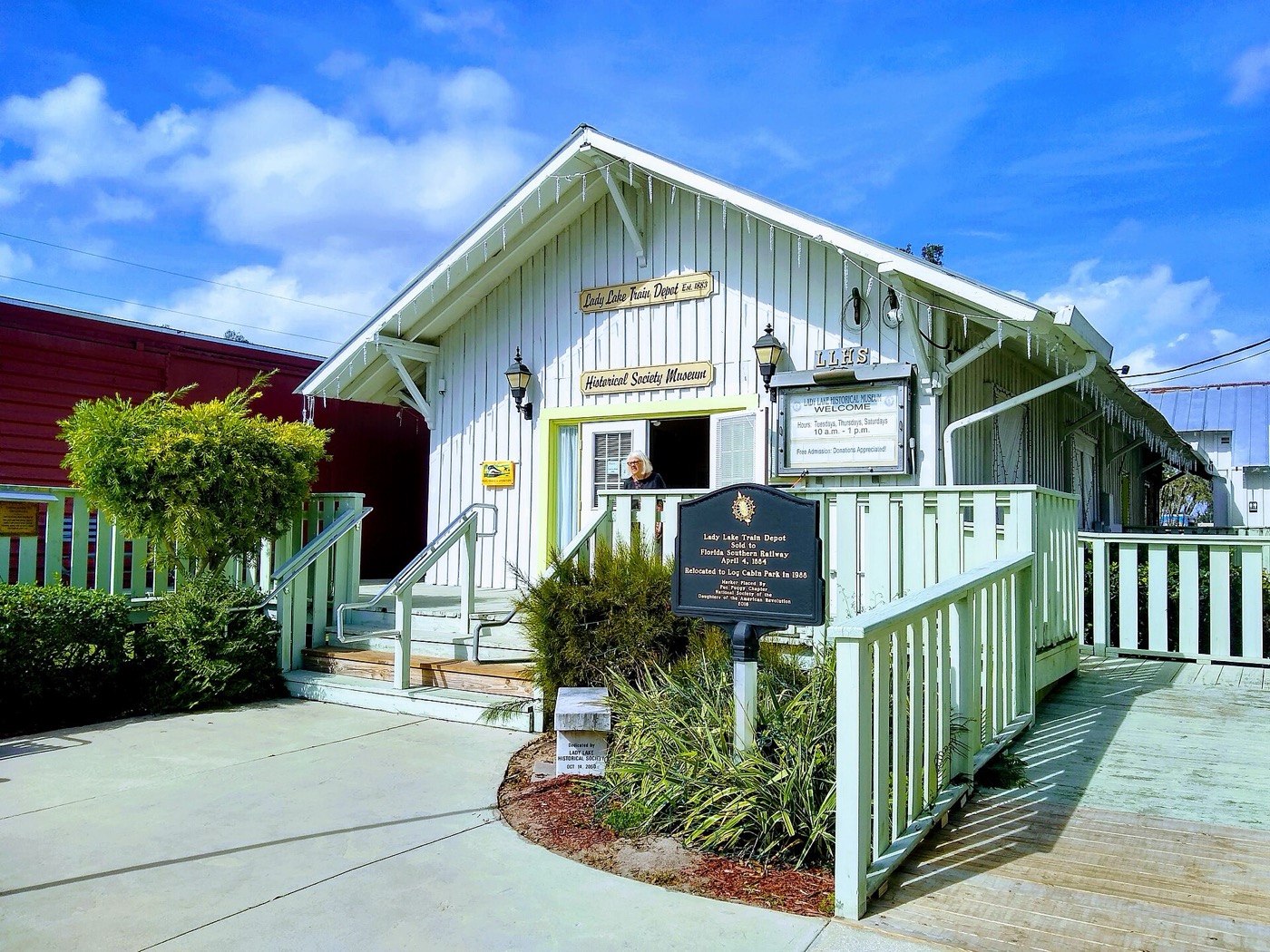 The former train depot in Lady Lake, Florida, now the historical society museum