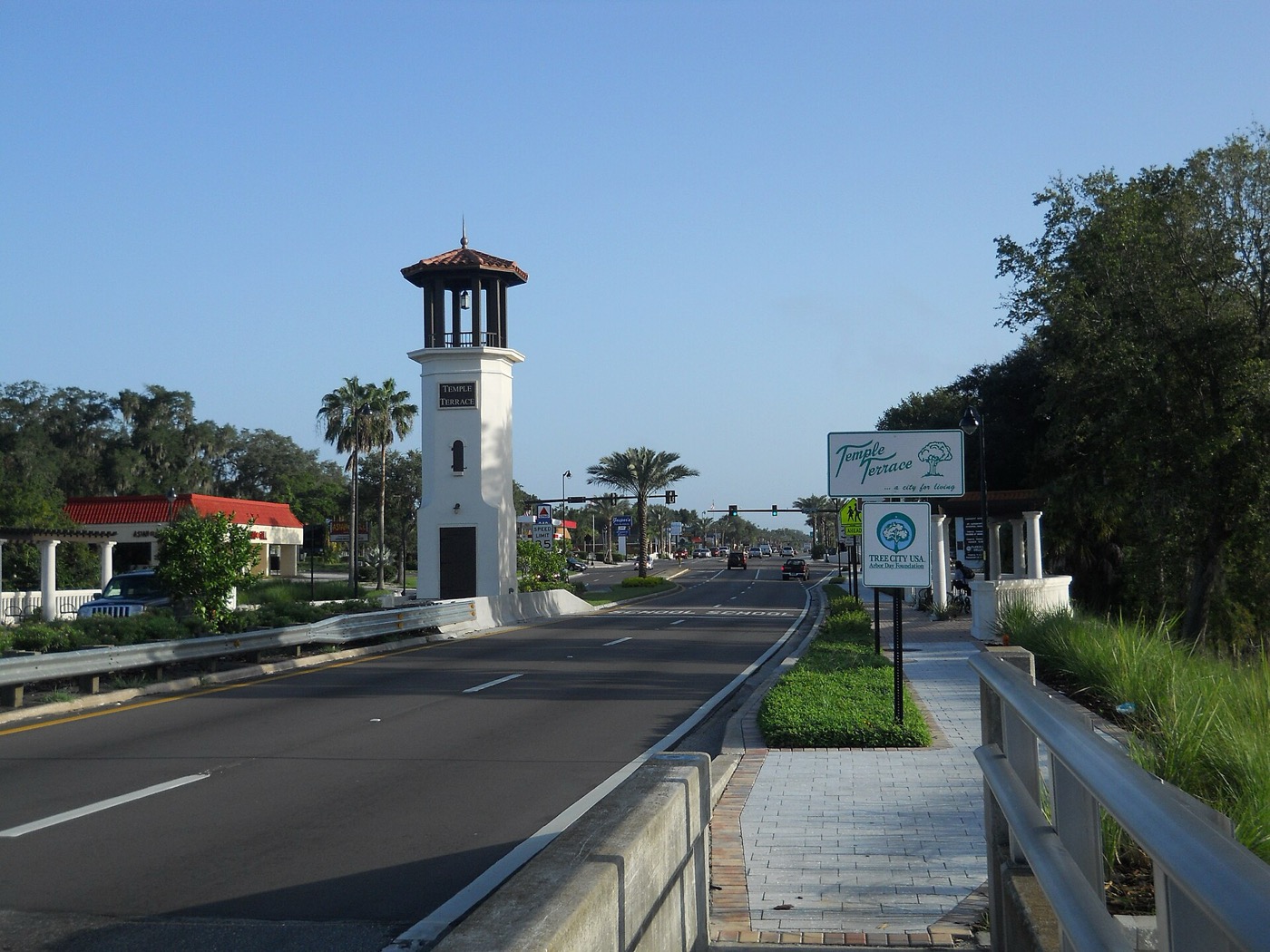 The Temple Terrace entry tower on 56th Street, Temple Terrace, Florida