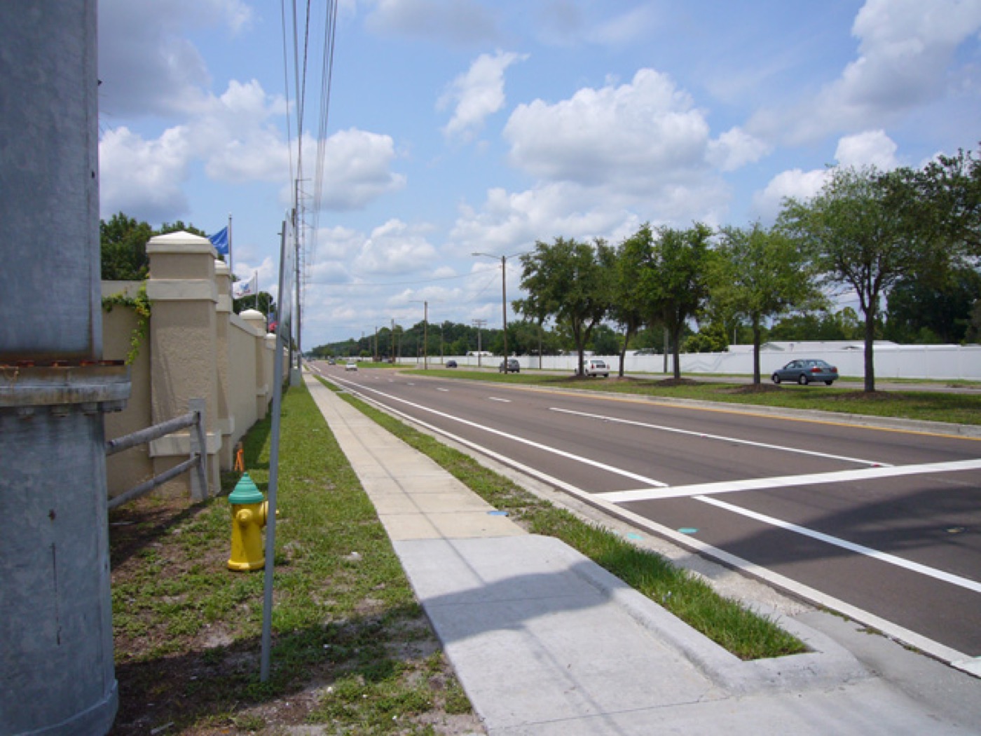 Looking north on Sheldon Road where it meets the Upper Tampa Bay Trail in the Town 'n' Country area