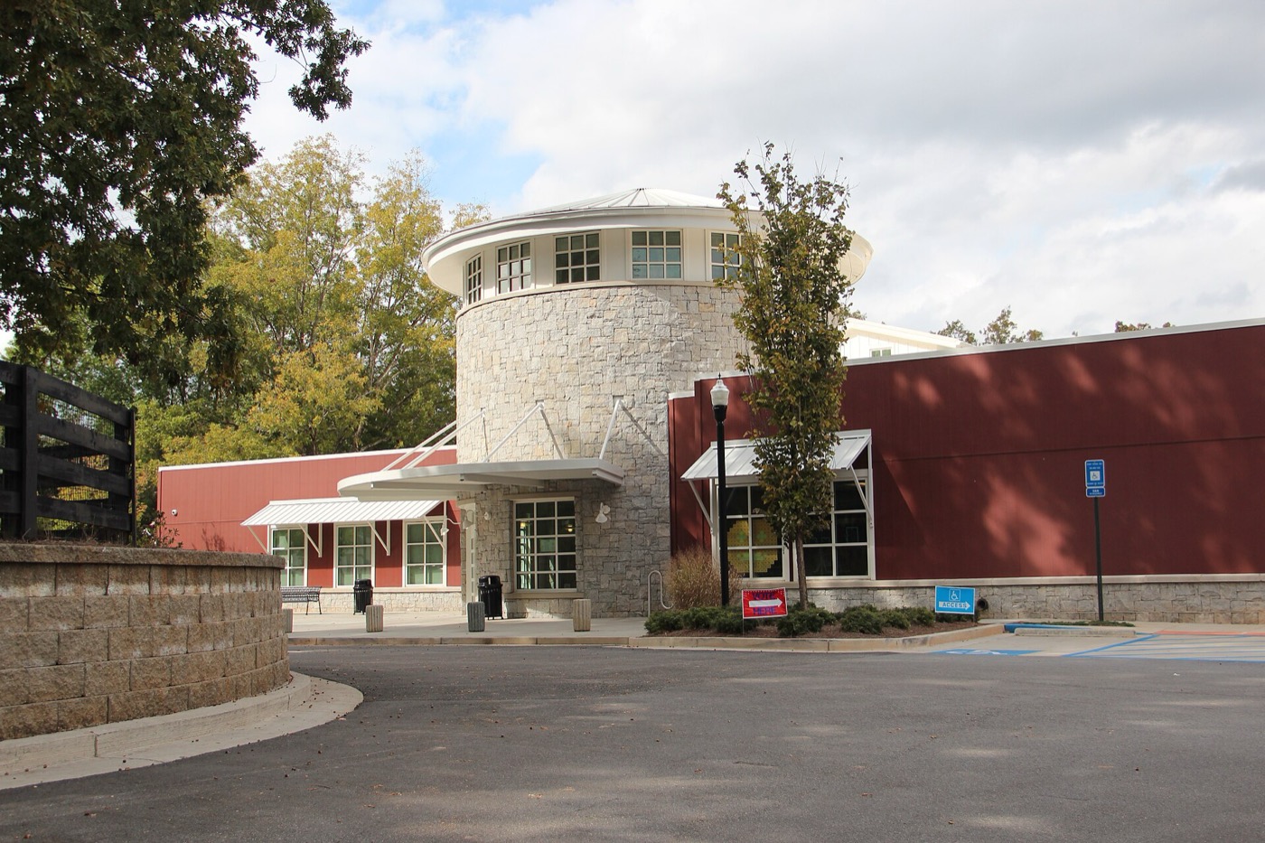 Front of the Milton Public Library building in Milton, Georgia