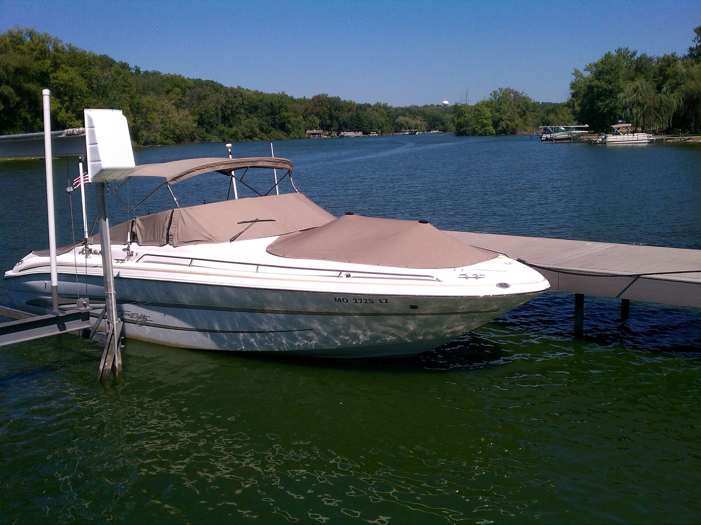 Boats on the Fox River in Algonquin, Illinois
