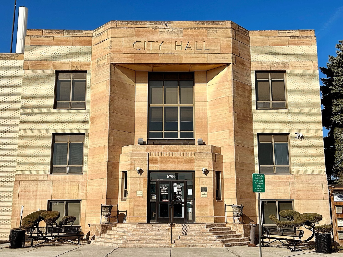 Berwyn City Hall, a 1939 building designed by Burnham & Hammond
