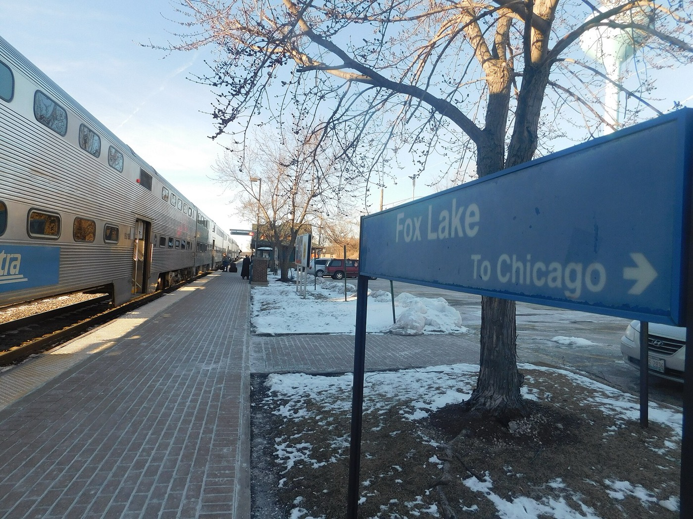 Metra commuter rail station in Fox Lake, Illinois