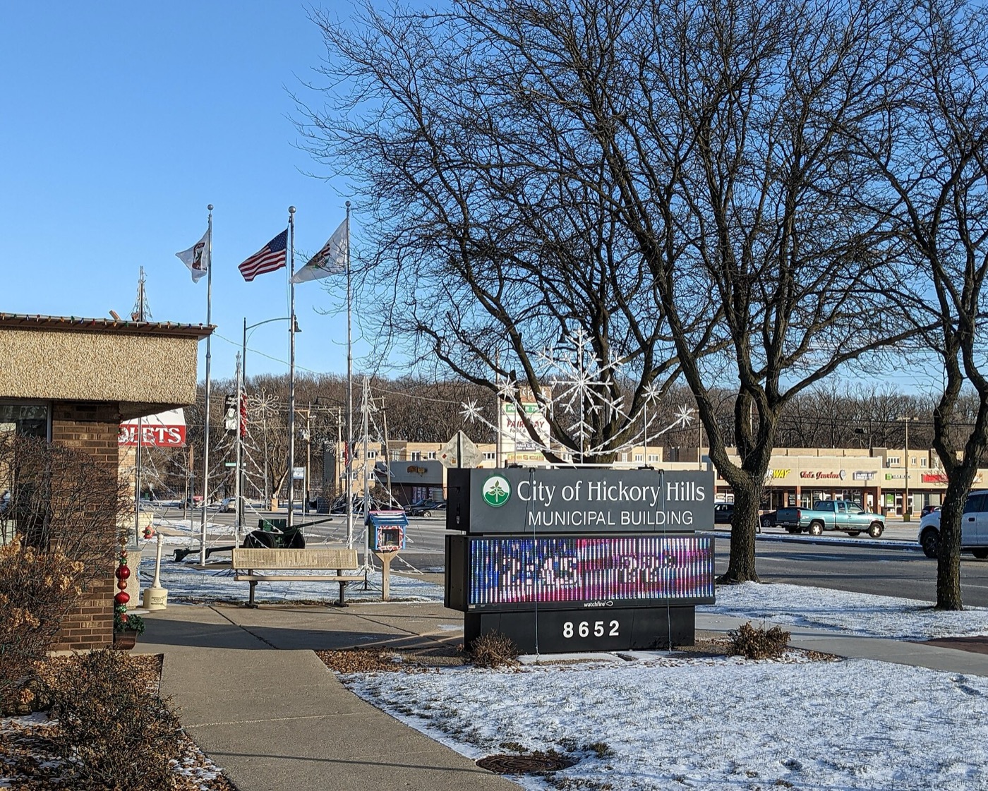 View over Hickory Hills from the Municipal Building in December