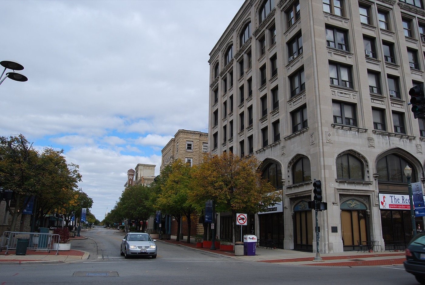 Looking north along Chicago Street in downtown Joliet, Illinois