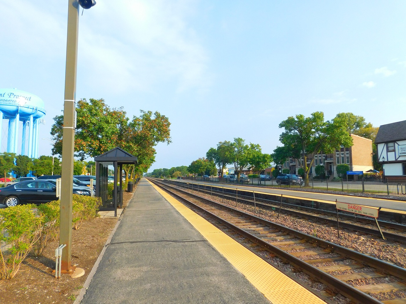 Mount Prospect Metra station in downtown Mount Prospect
