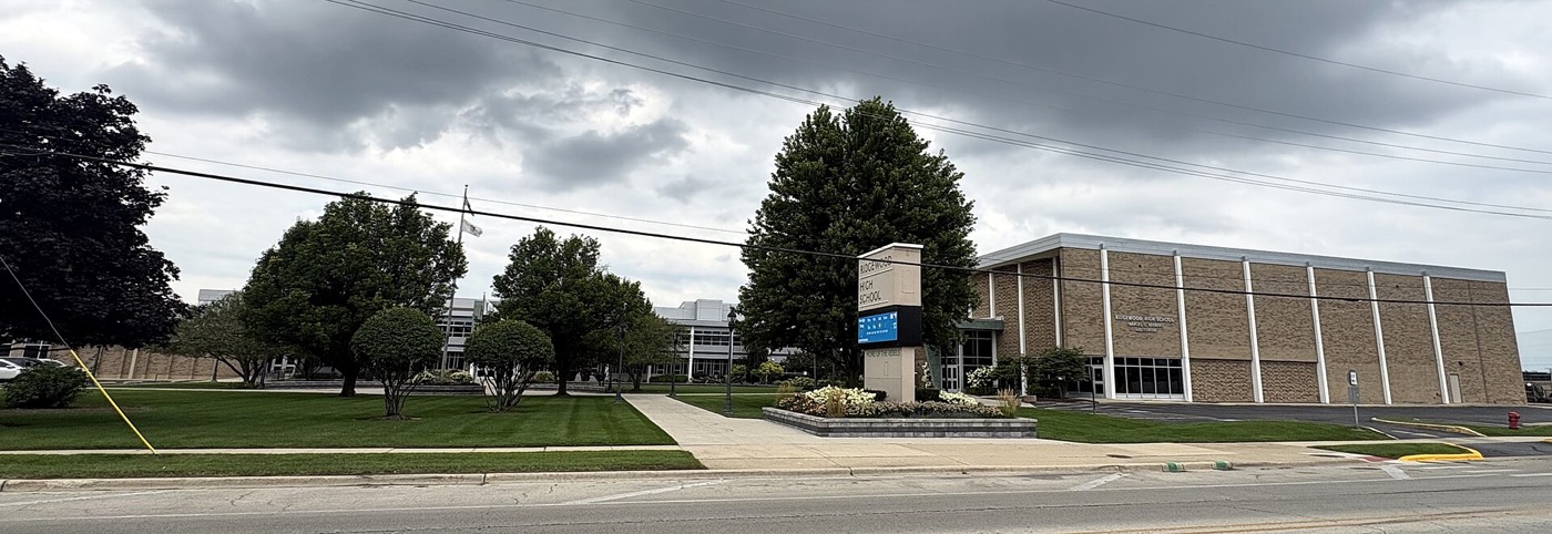 Front of Ridgewood High School in Norridge