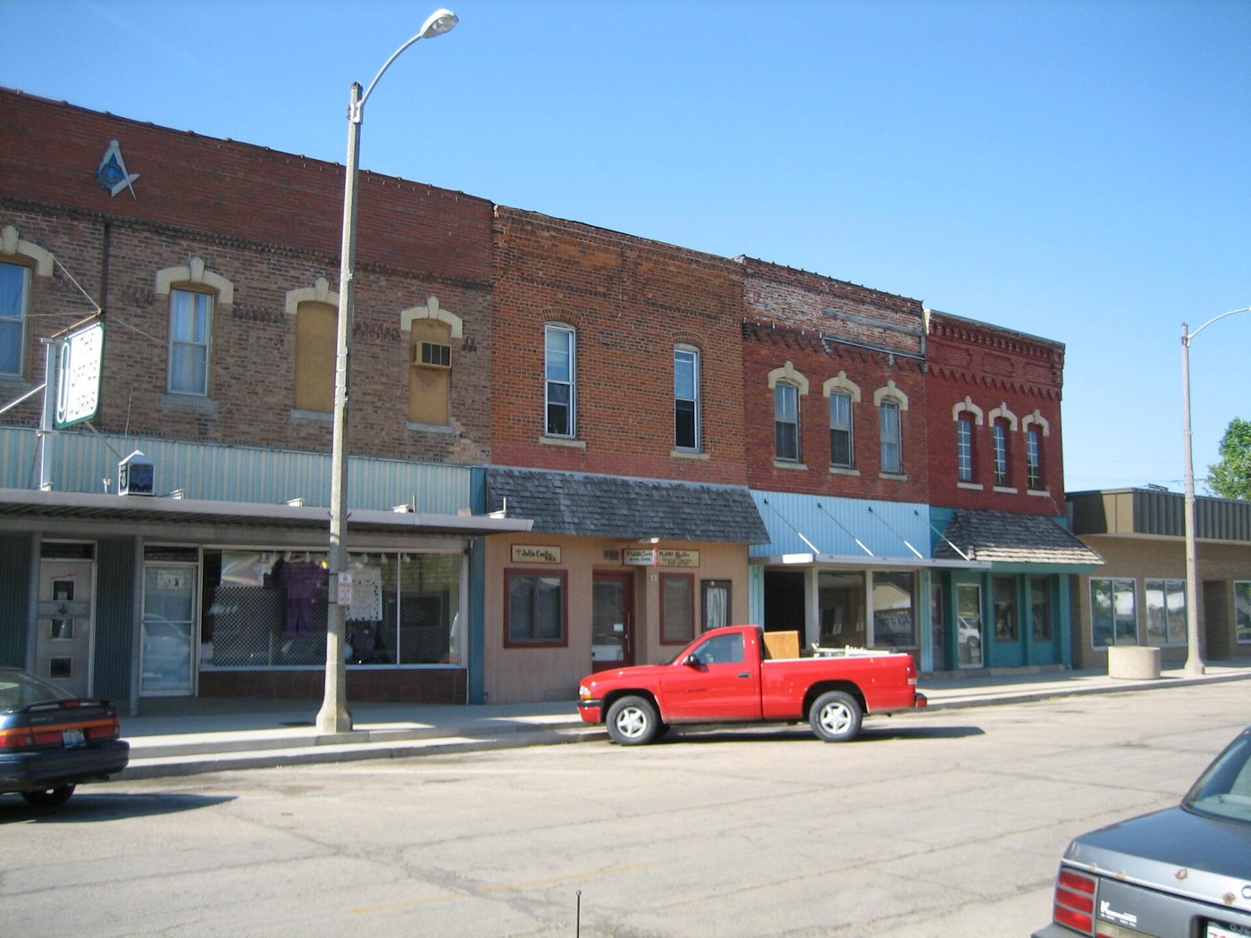 Historic commercial buildings in downtown Plano, Illinois