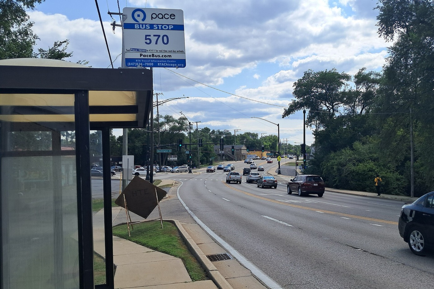 Cedar Lake Road looking south at Washington Street in Round Lake
