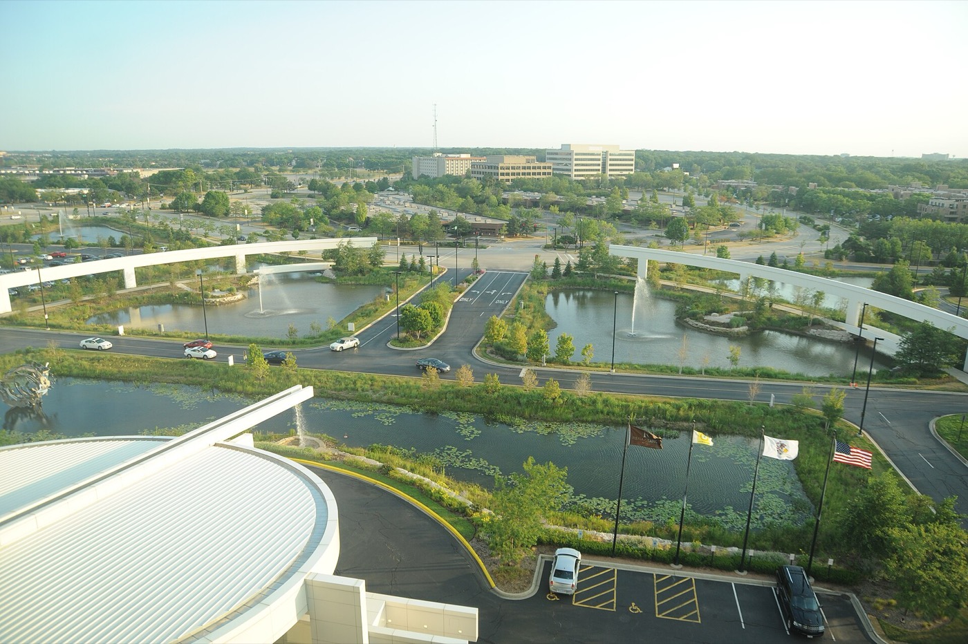 View of the Renaissance Schaumburg hotel tower and convention center