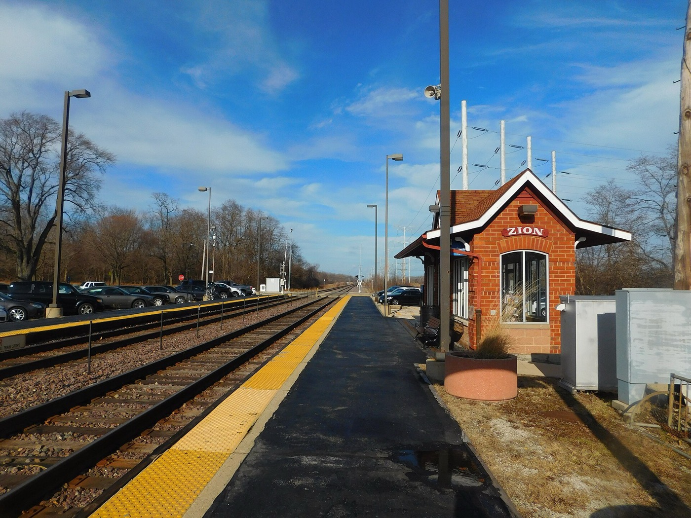 The Zion Metra station in January 2019