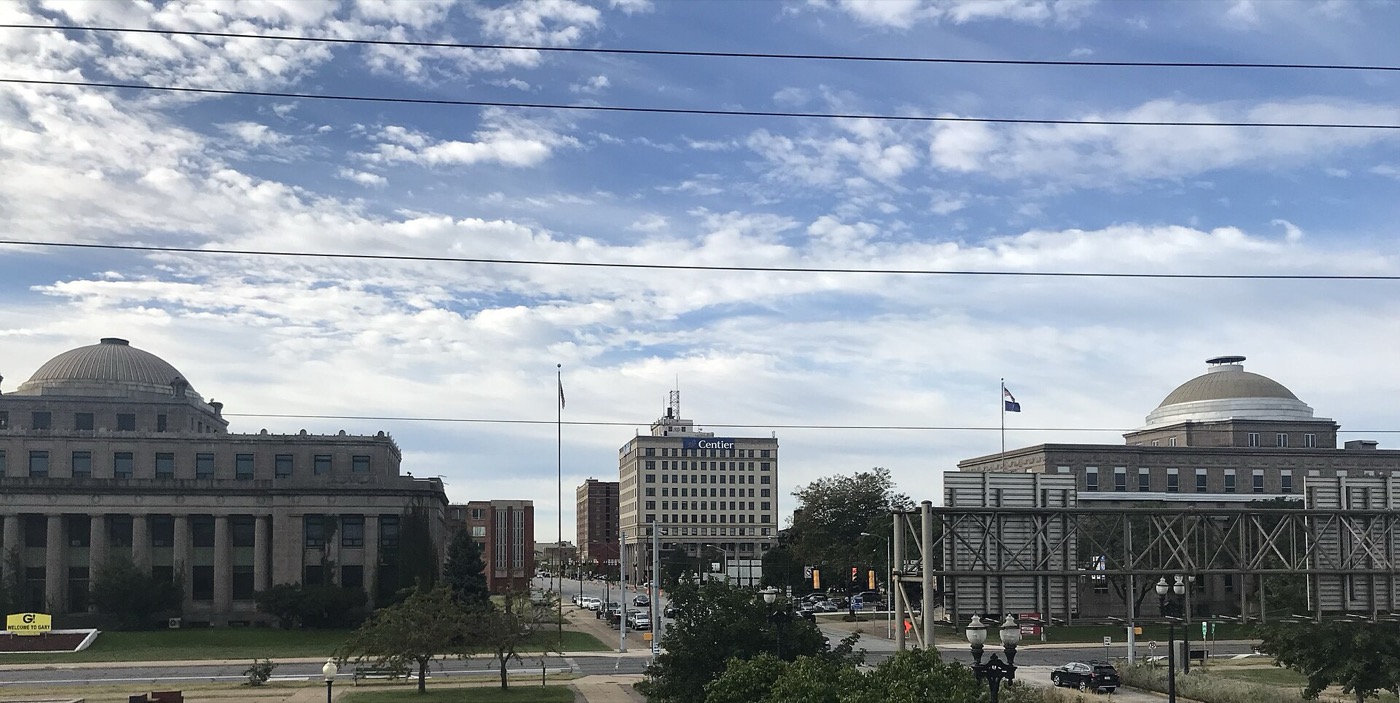 Downtown Gary, Indiana, seen from the South Shore Line station