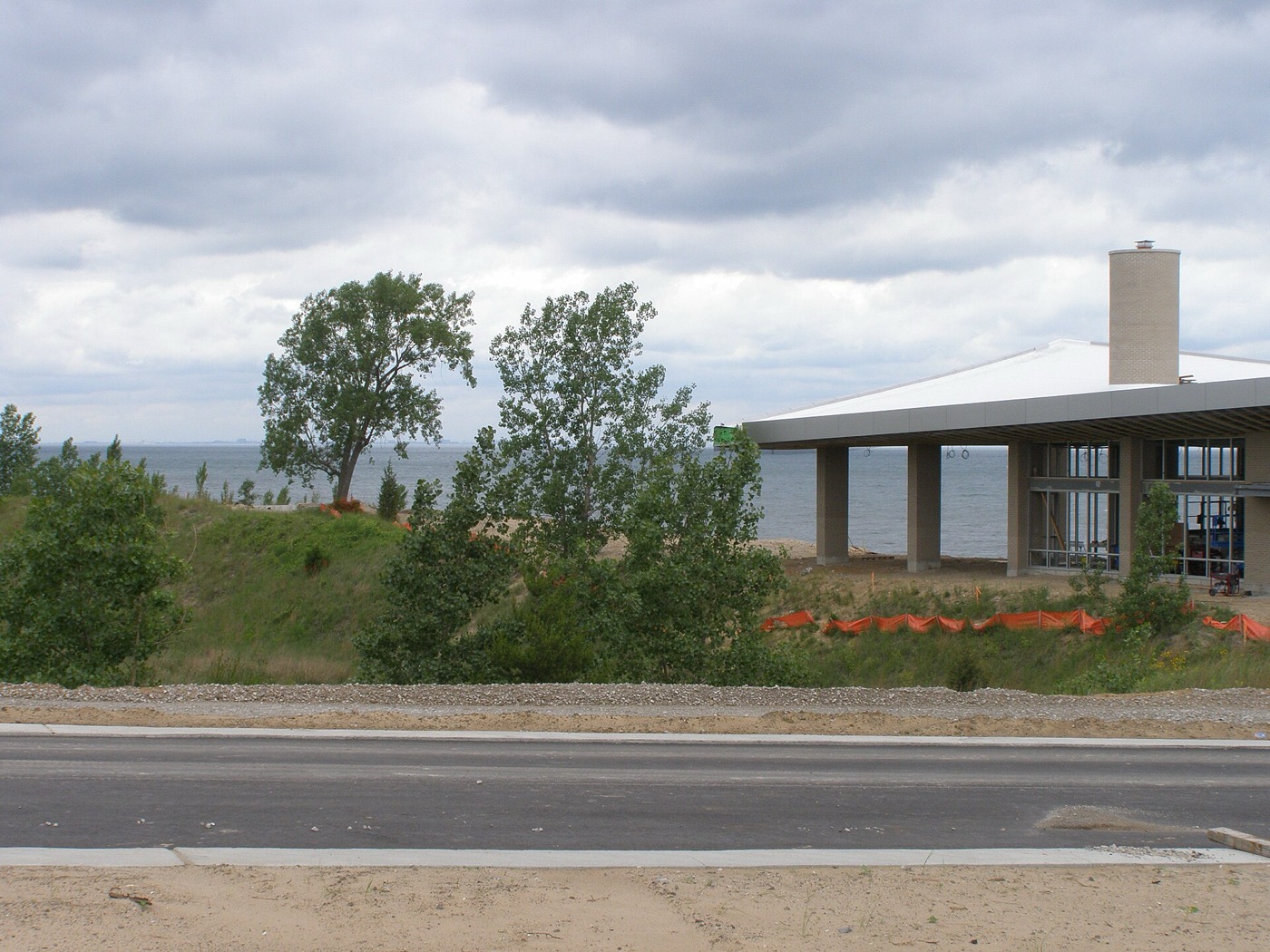 Pavilion at the Portage Lakefront and Riverwalk on Lake Michigan