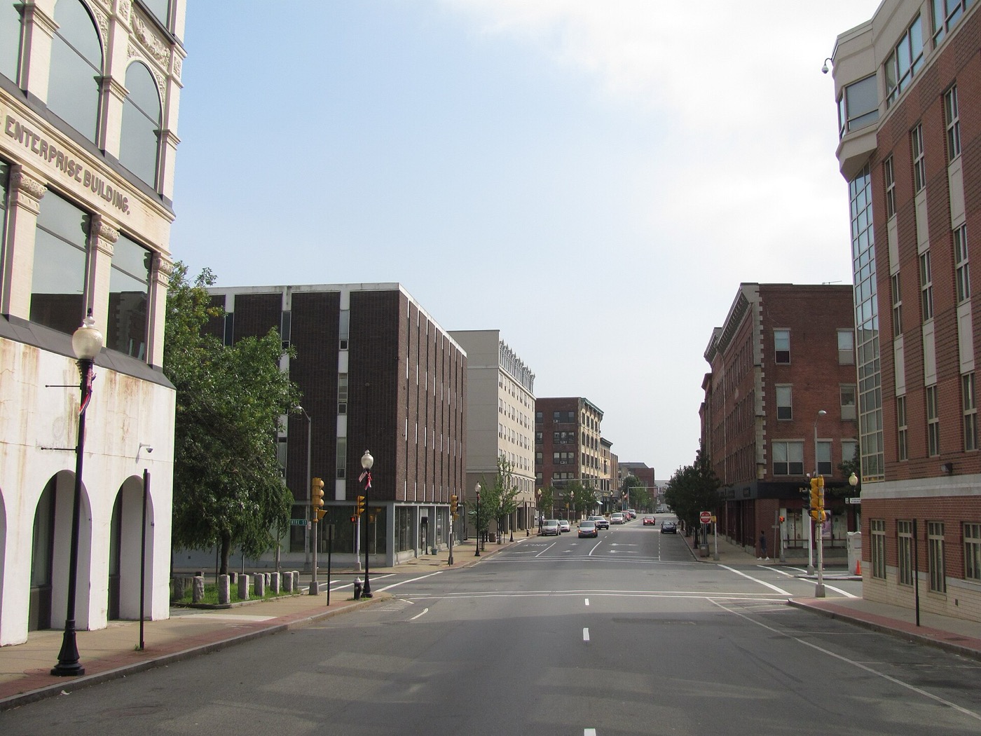 Buildings along North Main Street in downtown Brockton