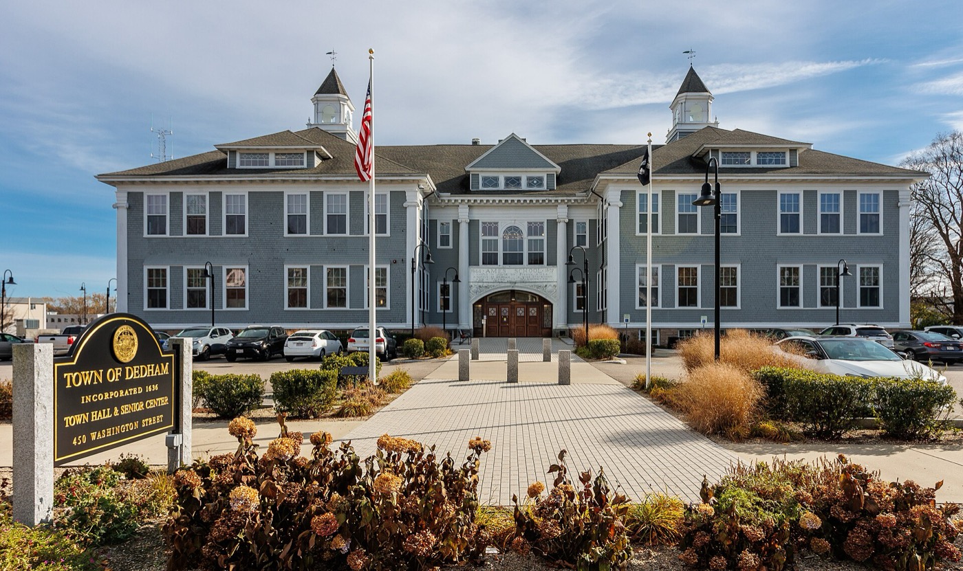 Dedham Town Hall and Senior Center in the former Ames Schoolhouse