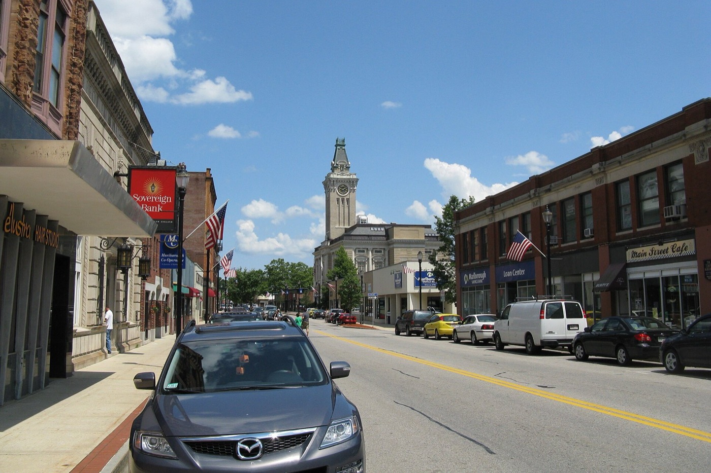 Main Street looking east in Marlborough, Massachusetts