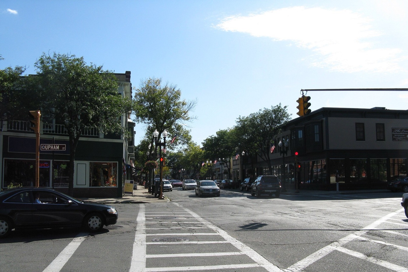 Storefronts along Main Street in downtown Melrose