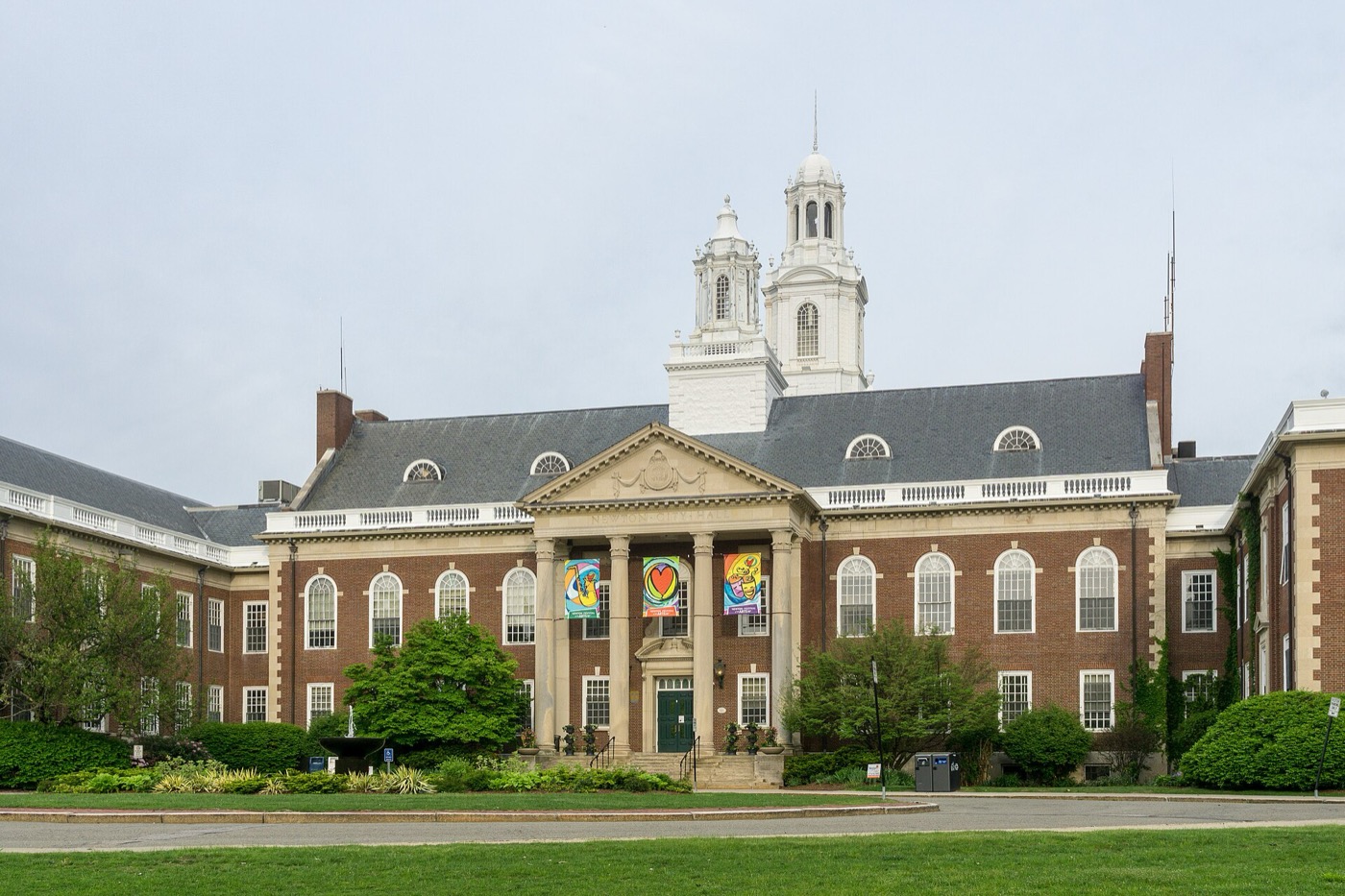 Newton City Hall at 1000 Commonwealth Avenue, Newton Centre