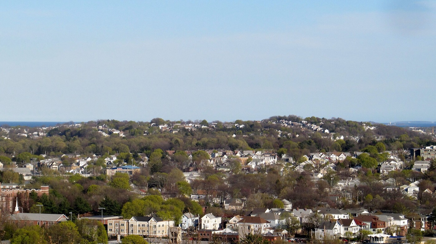 Houses of Revere Highlands and Fenno's Hill seen from Waitts Mountain
