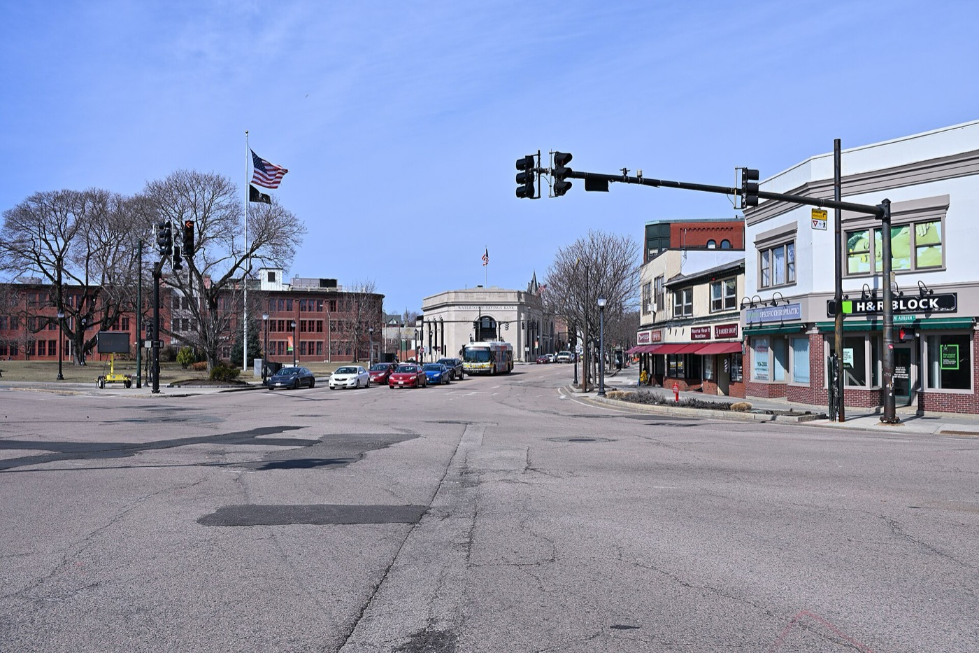 Watertown Square looking west from North Beacon Street