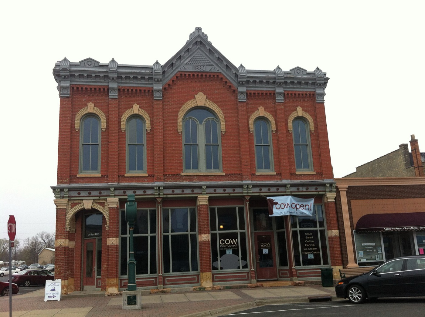 Historic brick Exchange Bank Building in downtown Farmington