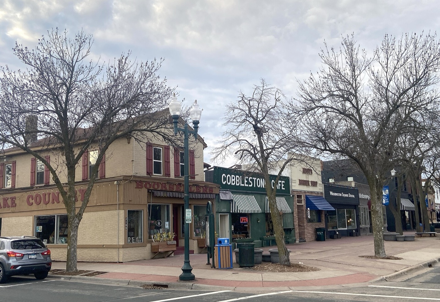 Storefronts in the downtown business district of White Bear Lake