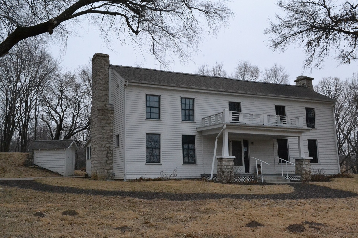 Historic Atkins-Johnson farmhouse on the National Register of Historic Places in Gladstone, Missouri