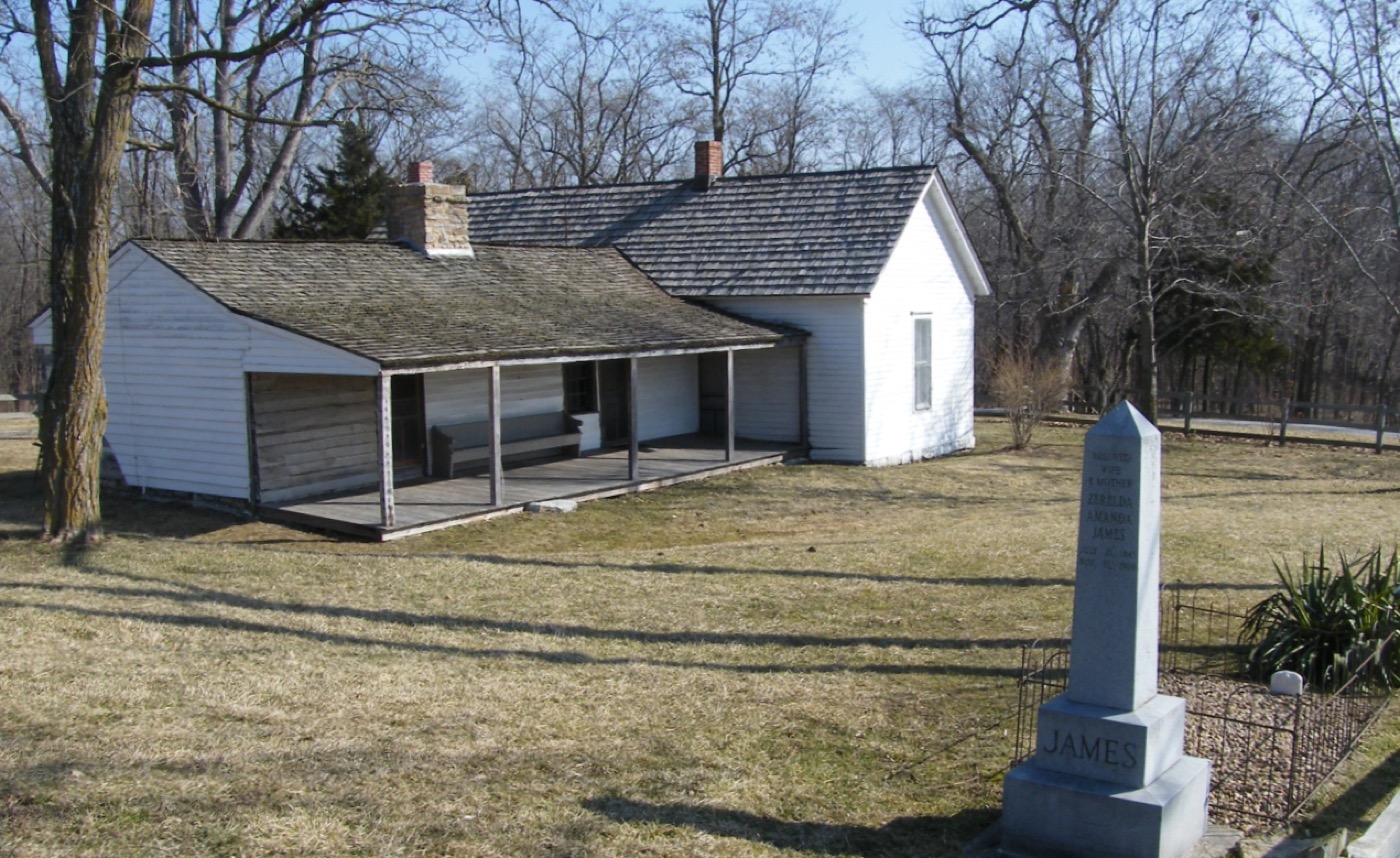 Historic Jesse James family farmhouse in Kearney, Missouri