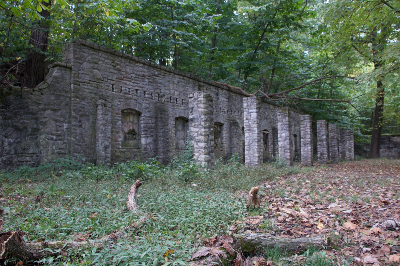 Old stone structures in Fort Belle Fontaine Park in the Spanish Lake area of north St. Louis County