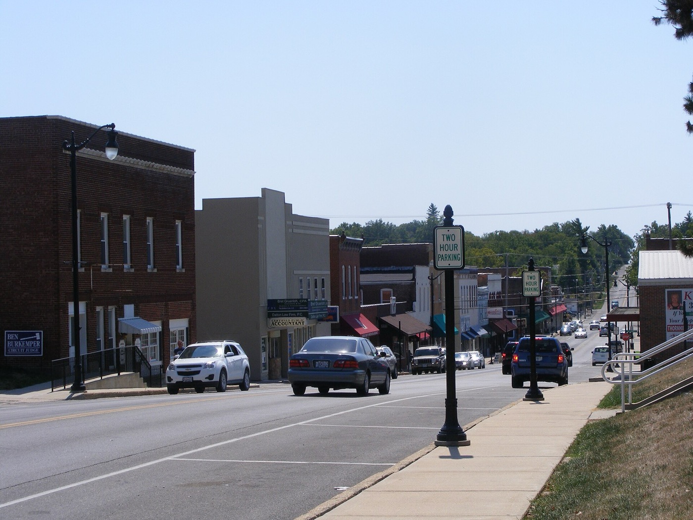 Historic commercial buildings in downtown Troy, Missouri