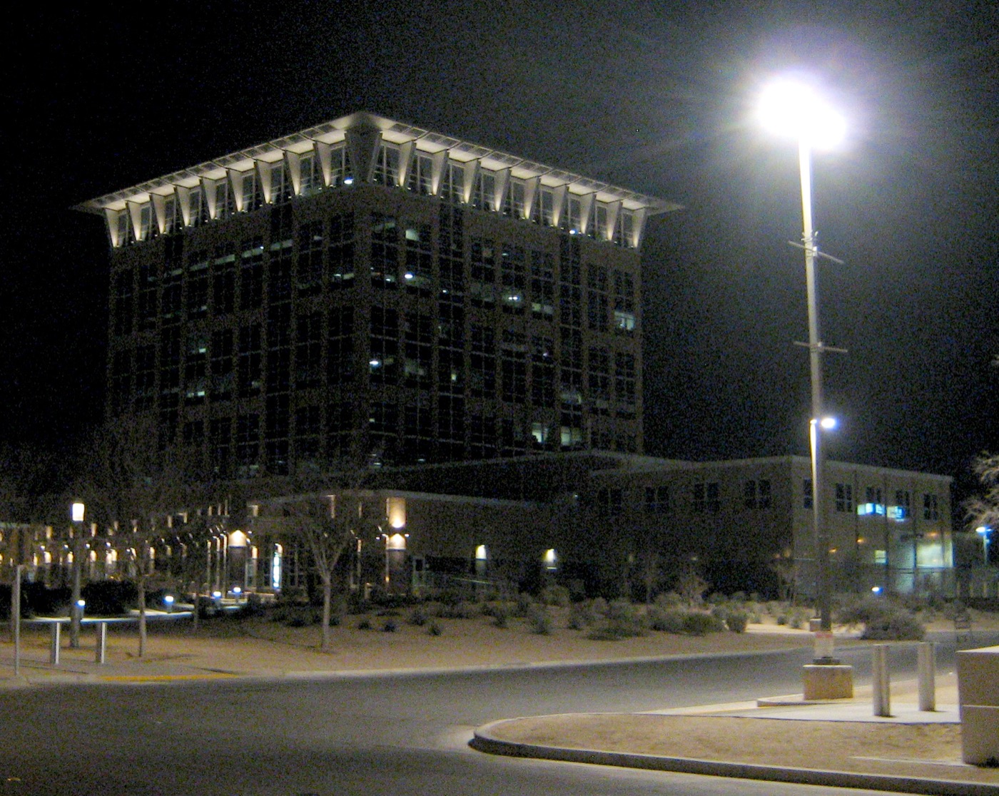 North Las Vegas City Hall lit up at night, February 2013