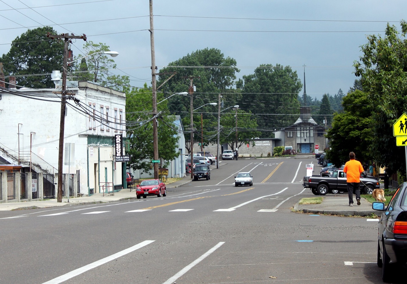 Street scene in Oak Grove, an unincorporated community south of Portland