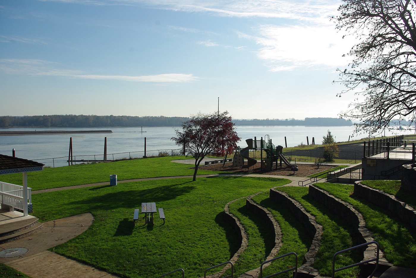 Public boat dock on the water at St. Helens