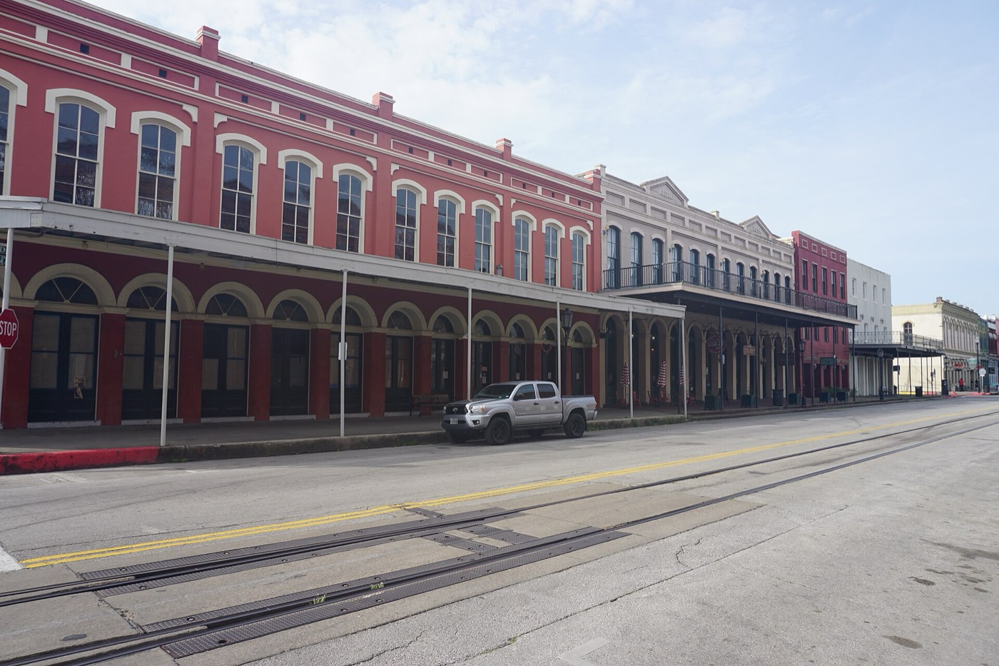Victorian commercial buildings along the Strand in Galveston