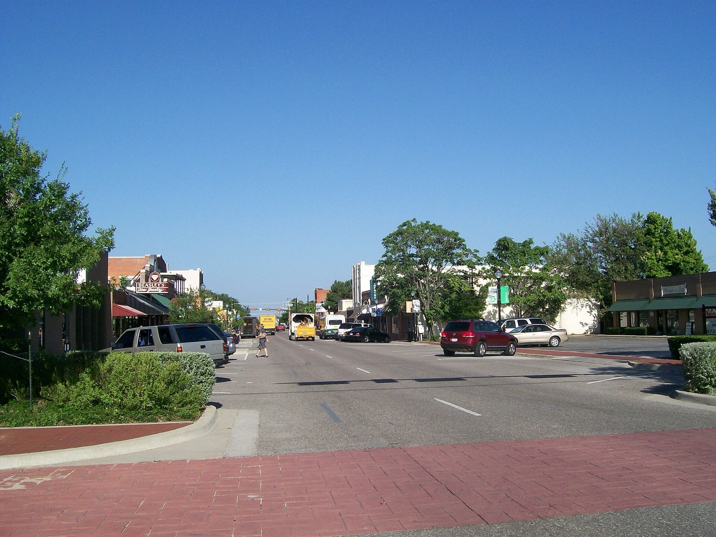 Old Town Lewisville looking east along Main Street from Charles Street