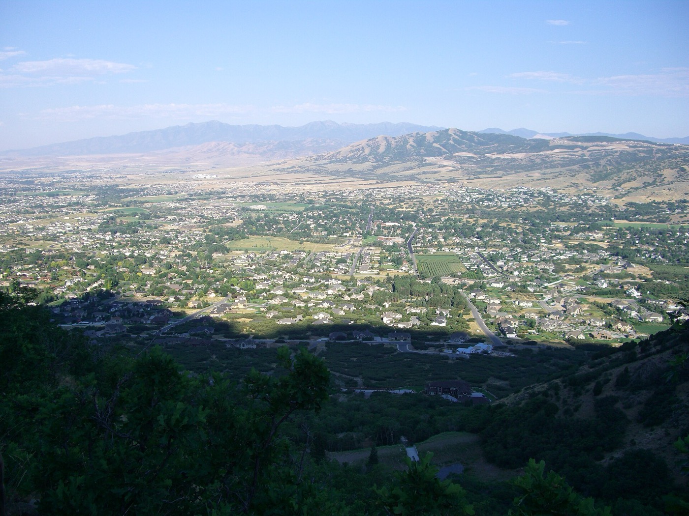 Aerial view looking west over the homes of Alpine, Utah toward the Traverse and Oquirrh Mountains
