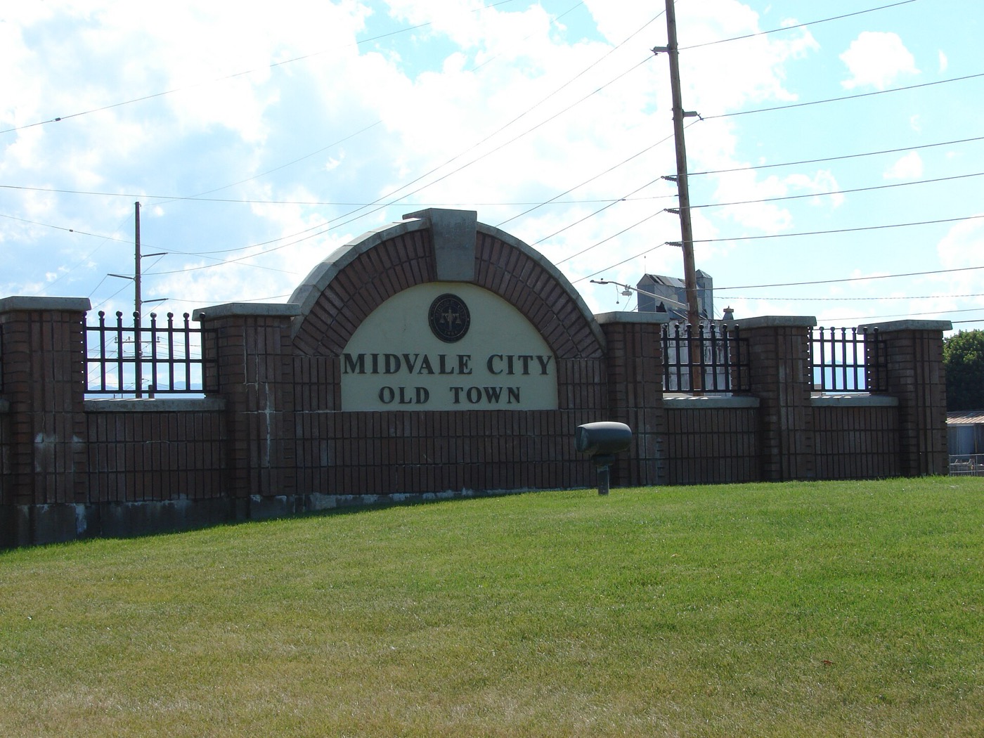 Sign marking the Old Town district of Midvale, Utah