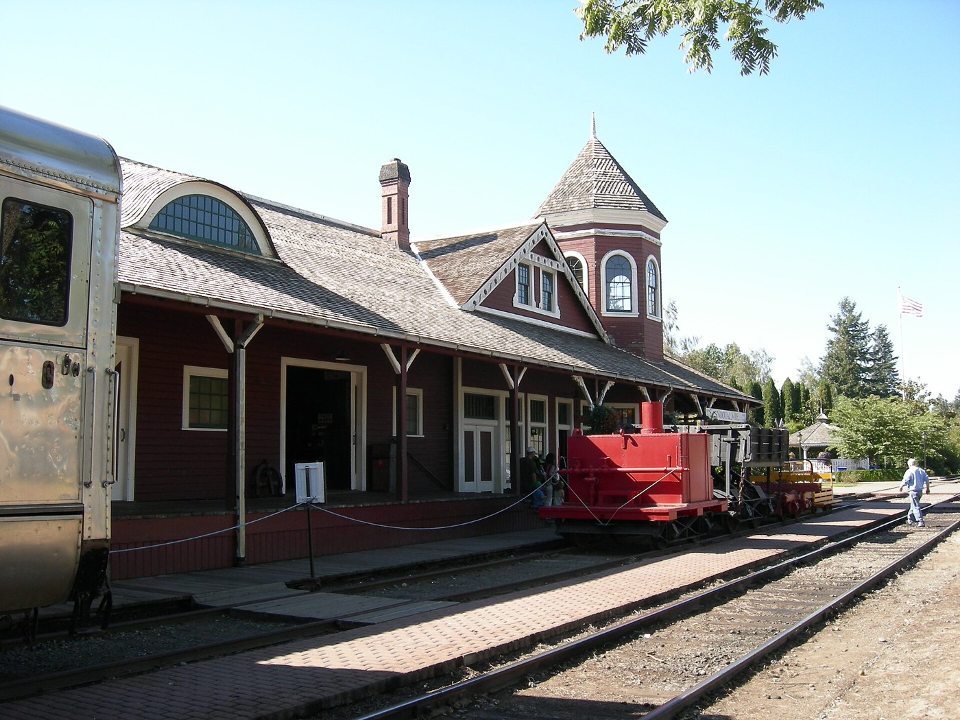 The historic Northern Pacific railway depot in downtown Snoqualmie, Washington