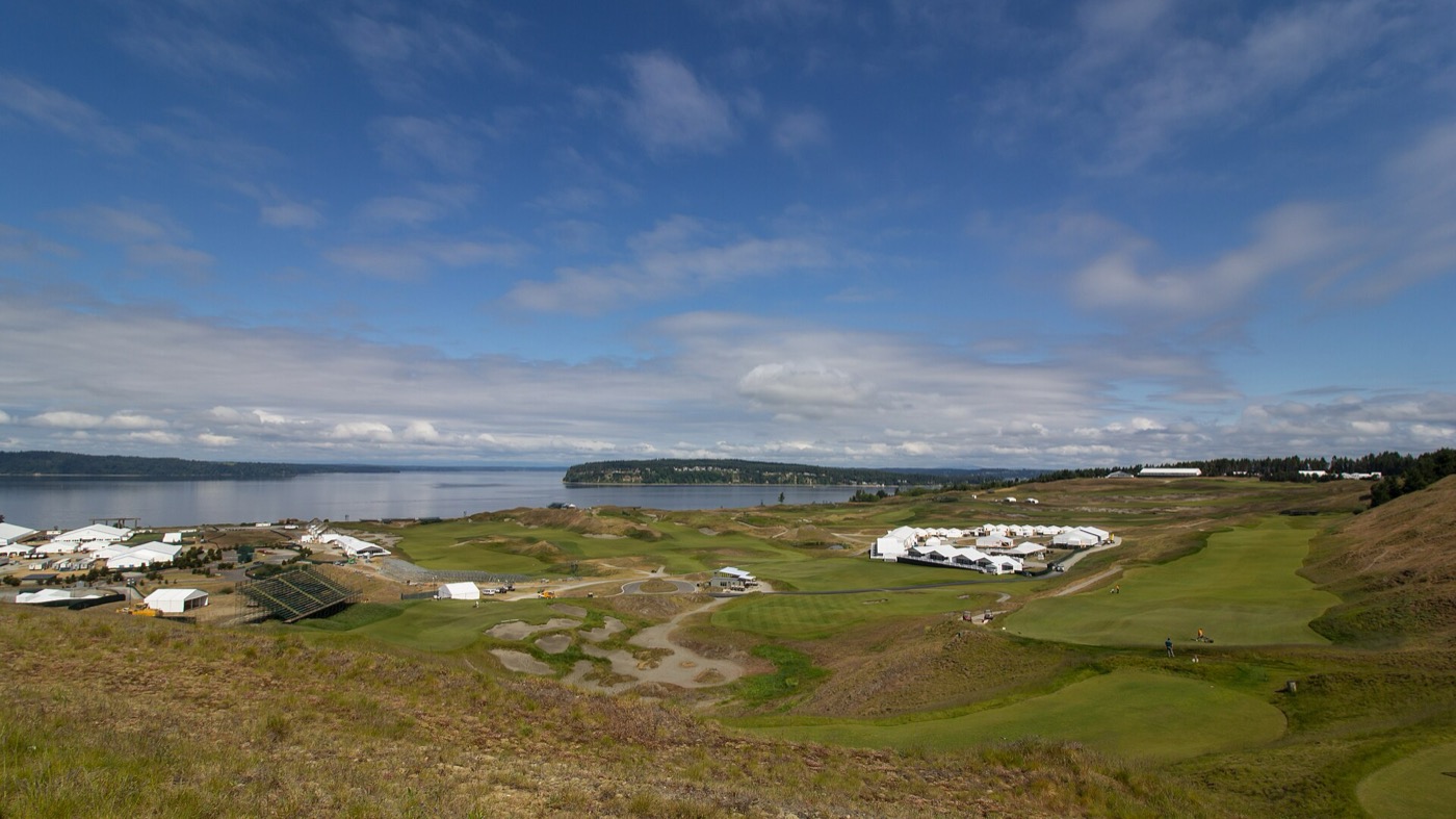 Chambers Bay golf course dunes along Puget Sound in University Place